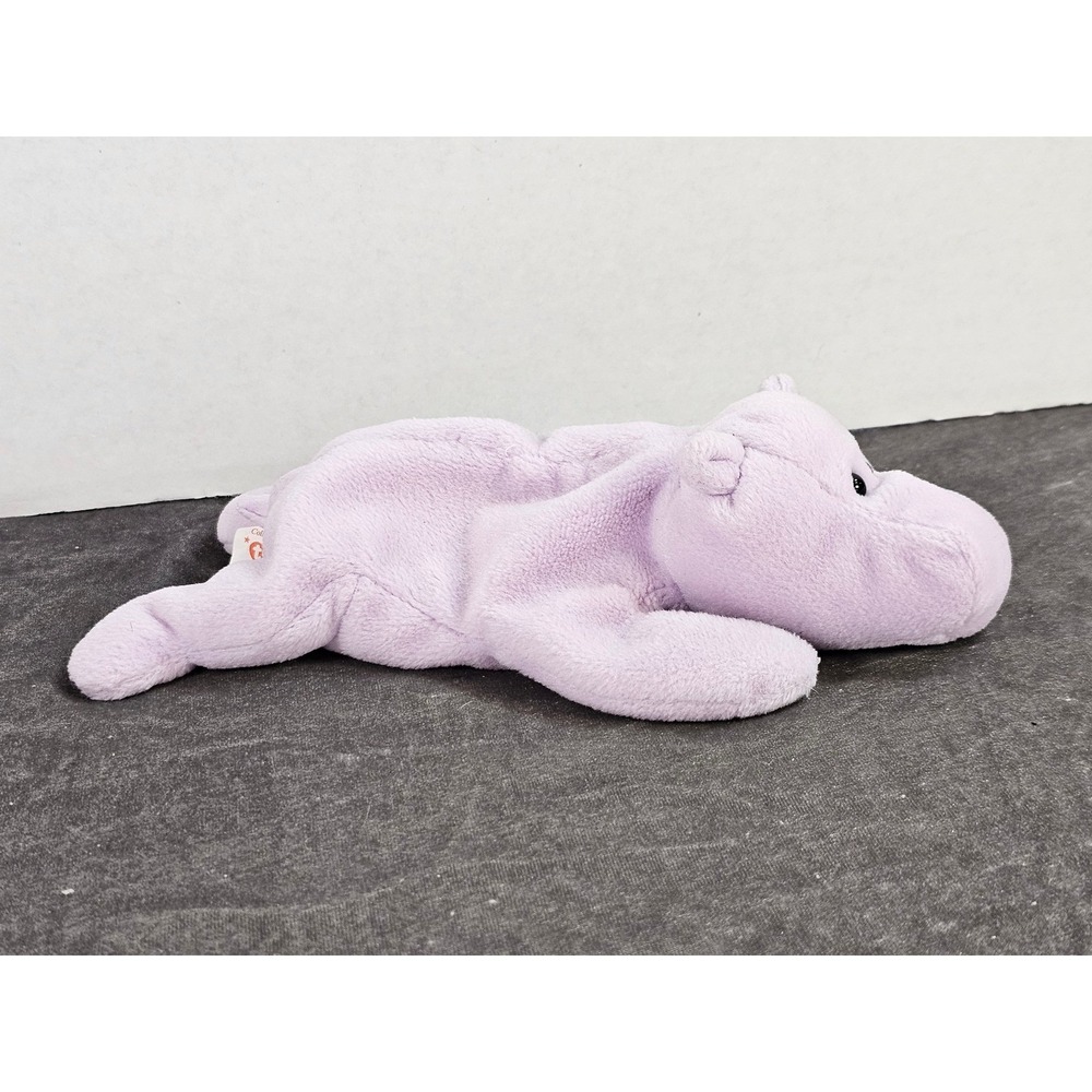 TY Beanie Baby Happy the Hippo (1993 - Vintage) 9" Plush No Ear Tag‎